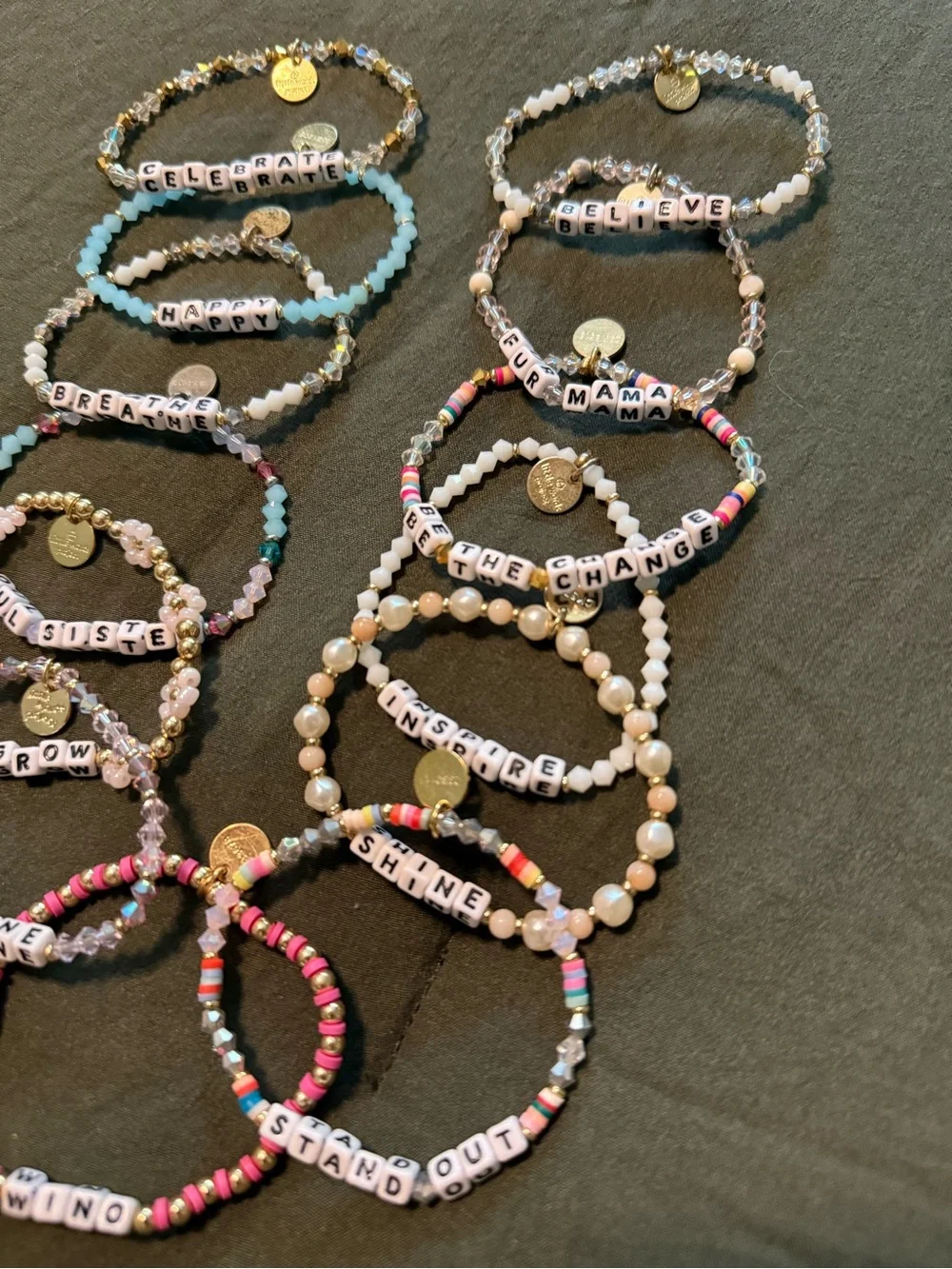 Little words project bracelets Set of 13